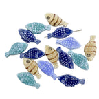 Hand Painted Fish Ceramic Beads 29mm Spotted Colorful 5pcs 5