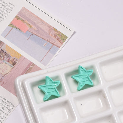 Colorful Recessed Star Acrylic Beads 17mm Mixed Colors 20pcs 13