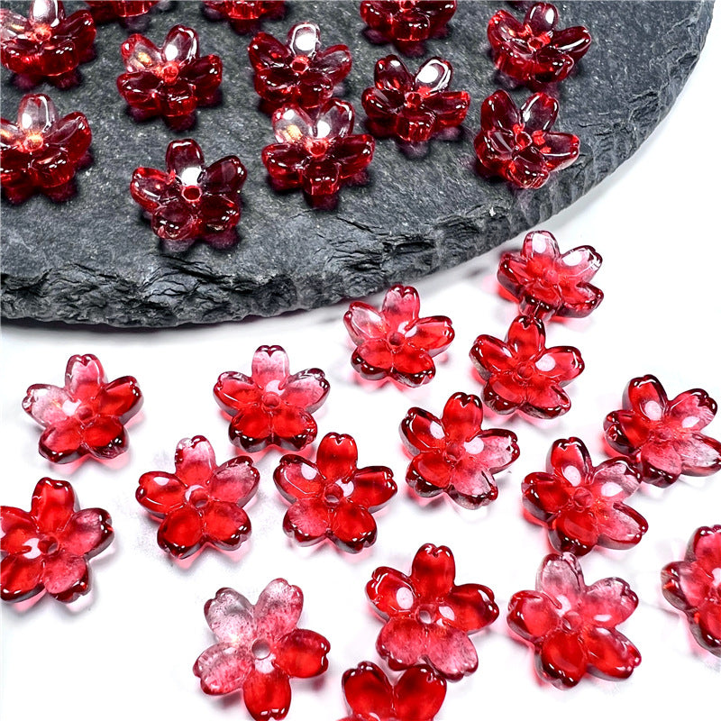 Czech Glass Beads Cherry Blossom 10mm Iridescent Pastel 50pcs 14