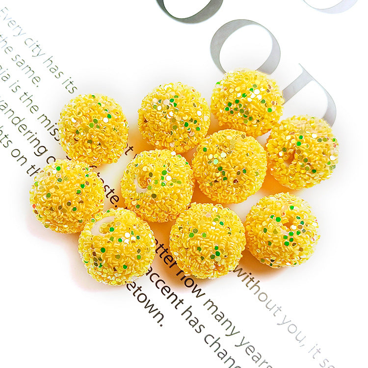 Glitter Bubblegum Beads 16mm Colorful Iridescent Sparkle 1pc 13