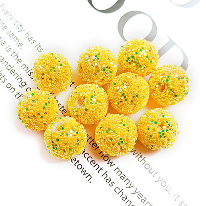Glitter Bubblegum Beads 16mm Colorful Iridescent Sparkle 1pc 13