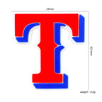 Silicone Focal Beads English Letter T Varsity Style Layered Color Blocking 20pcs 2
