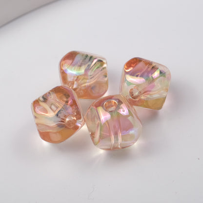 Plating Irregular Acrylic Beads 16mm Transparent Mixed Colors 100pcs 5