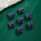 Two Color Square Rhinestone Beads 14mm Fragmented Zinc Alloy 5pcs 6