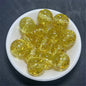 Clear Tinsel Filled Resin Beads 16mm Round Shimmering Blue 100pcs 9