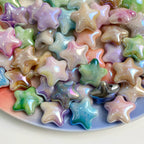 UV Plating Dual Color Cloud Gradient Star Acrylic Beads 22mm 50pcs