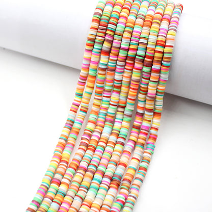 Flat Disc Clay Beads 6mm Colorful Matte Polymer 10strands 27