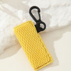Crochet Chapstick Holder Keychain Fabric Colorful Soft 3pcs 4
