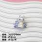 Nine Tailed Fox Resin Beads Glossy White Pastel Tails 8pcs 9