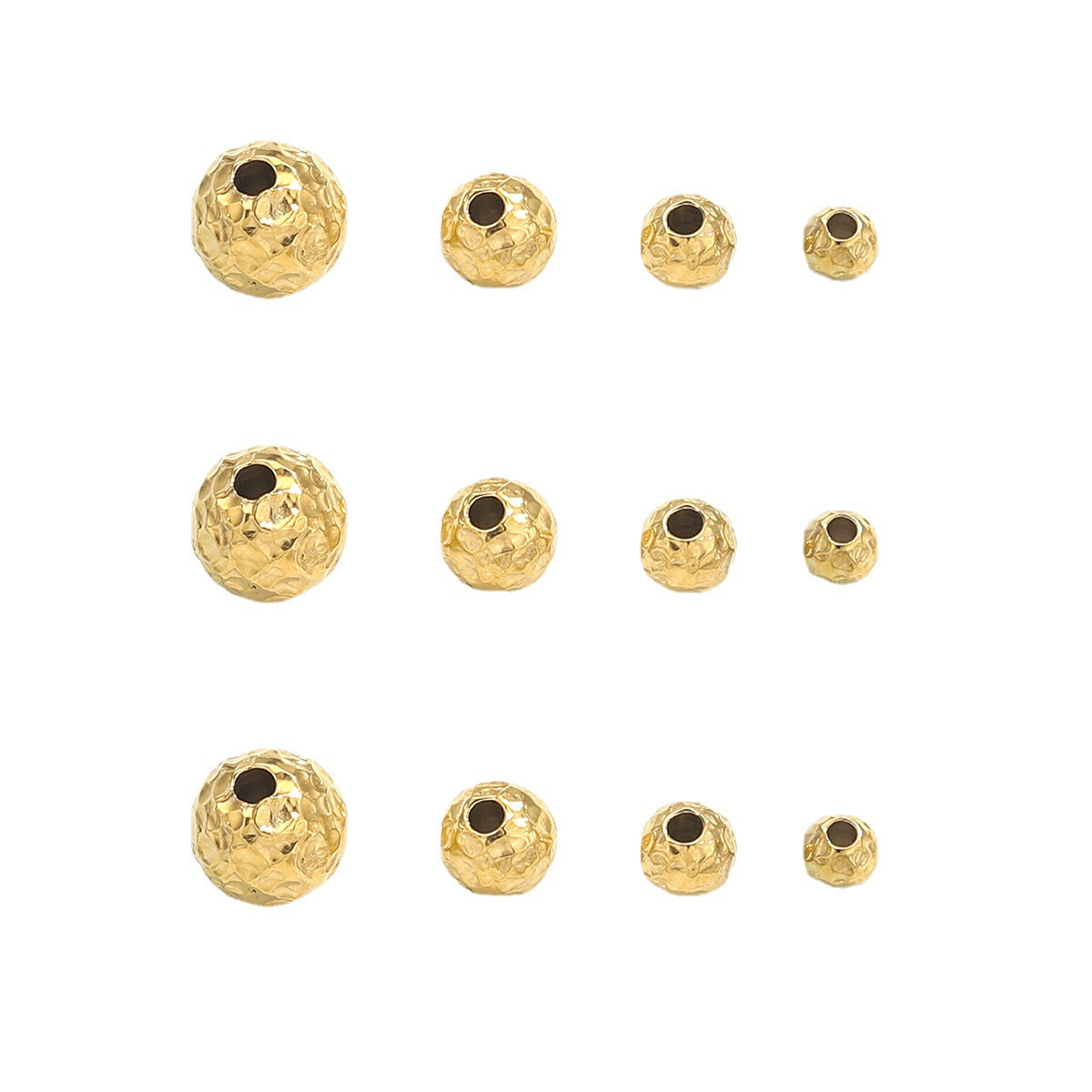 Stainless Steel Irregular Wrinkle Concave Metal Beads 4-8mm 10pcs 5