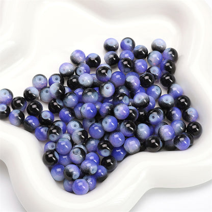 Crackle Round Glass Beads 8mm Multicolor Mixed 30pcs 34