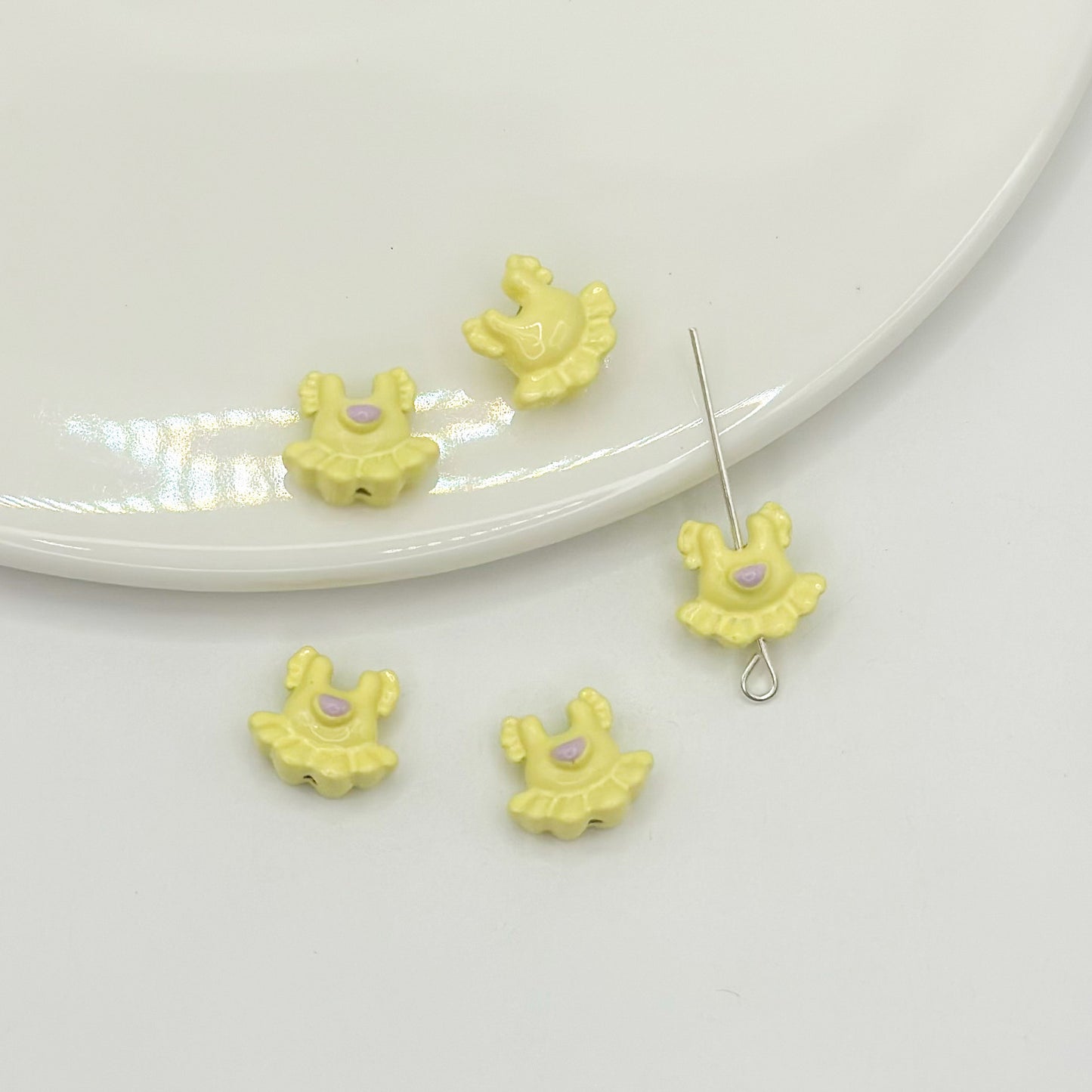 Baking Painted Dress Metal Beads 12mm Colorful Glossy Alloy 10pcs 11