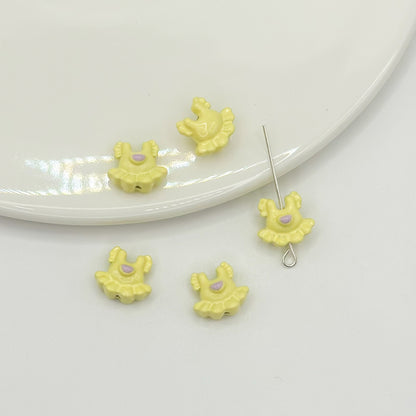 Baking Painted Dress Metal Beads 12mm Colorful Glossy Alloy 10pcs 11