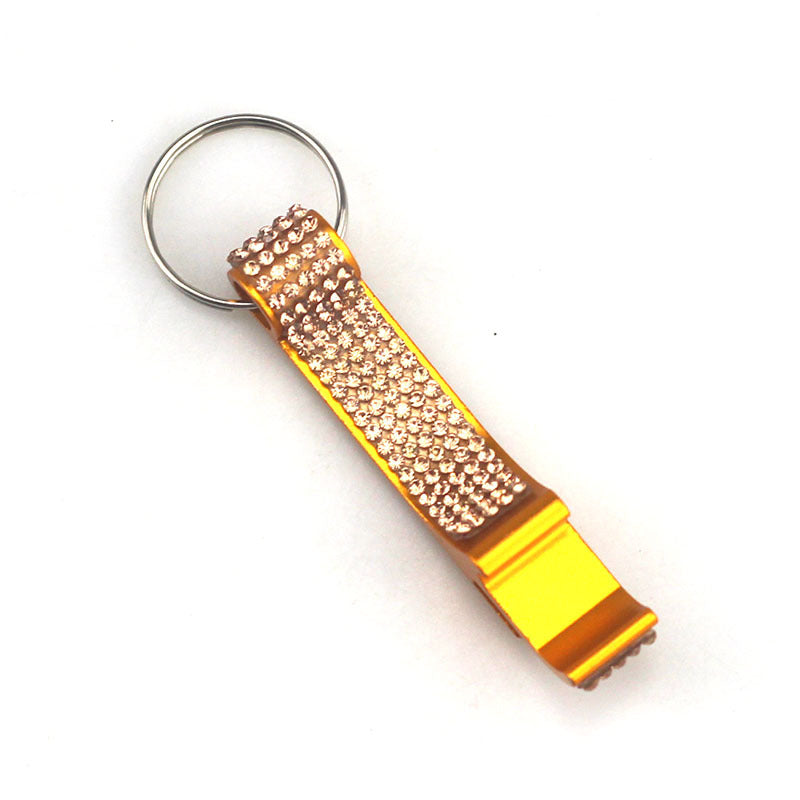 Rhinestone Bottle Opener Keychain Aluminum Alloy Multi Functional 5