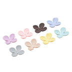 Rubberized Four-Petal Flower Acrylic Beads 41mm Matte Pastel 50pcs 5