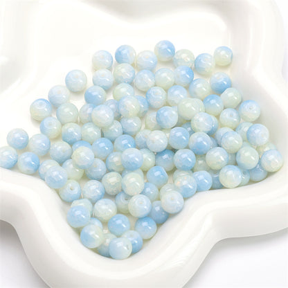 Crackle Round Glass Beads 8mm Multicolor Mixed 30pcs 28