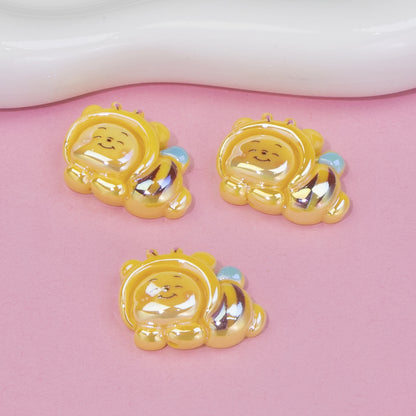 Glossy Pastel Resin Bear Resin Beads Playful Charm 10pcs 8
