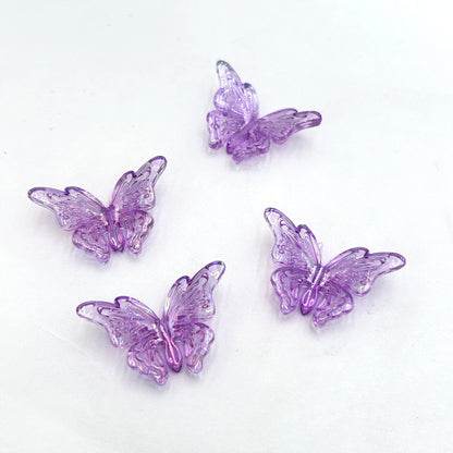 Transparent Butterfly Acrylic Beads 22x33mm Vertical Hole 1pc 7