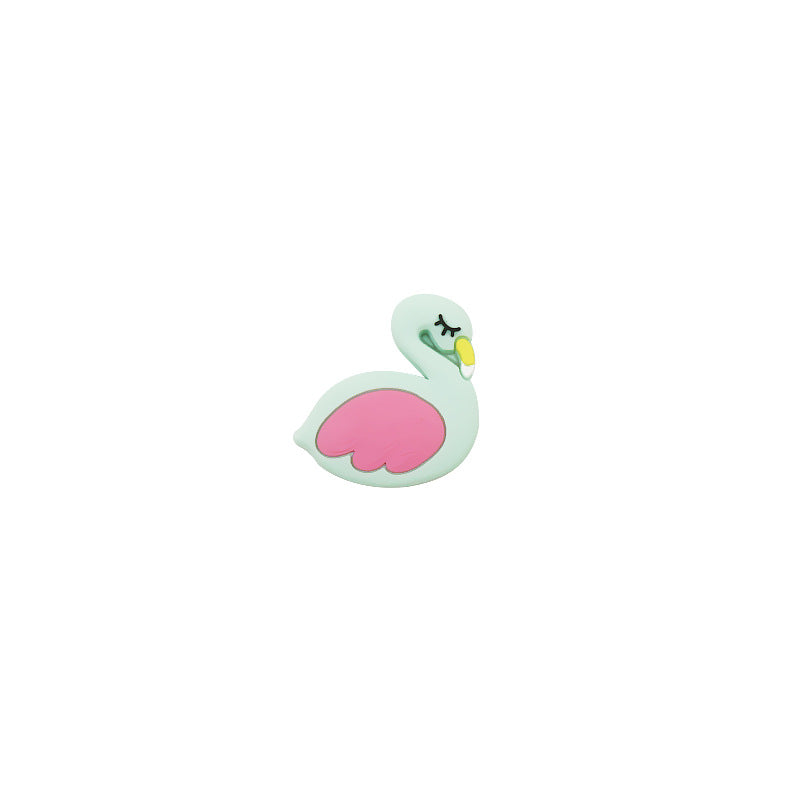 Silicone Focal Beads Flamingo Sleeping Pose Pastel Colors 10pcs 9