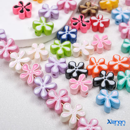 Irregular Sponge Flower Acrylic Beads 14mm Glossy Colorful 50pcs 5