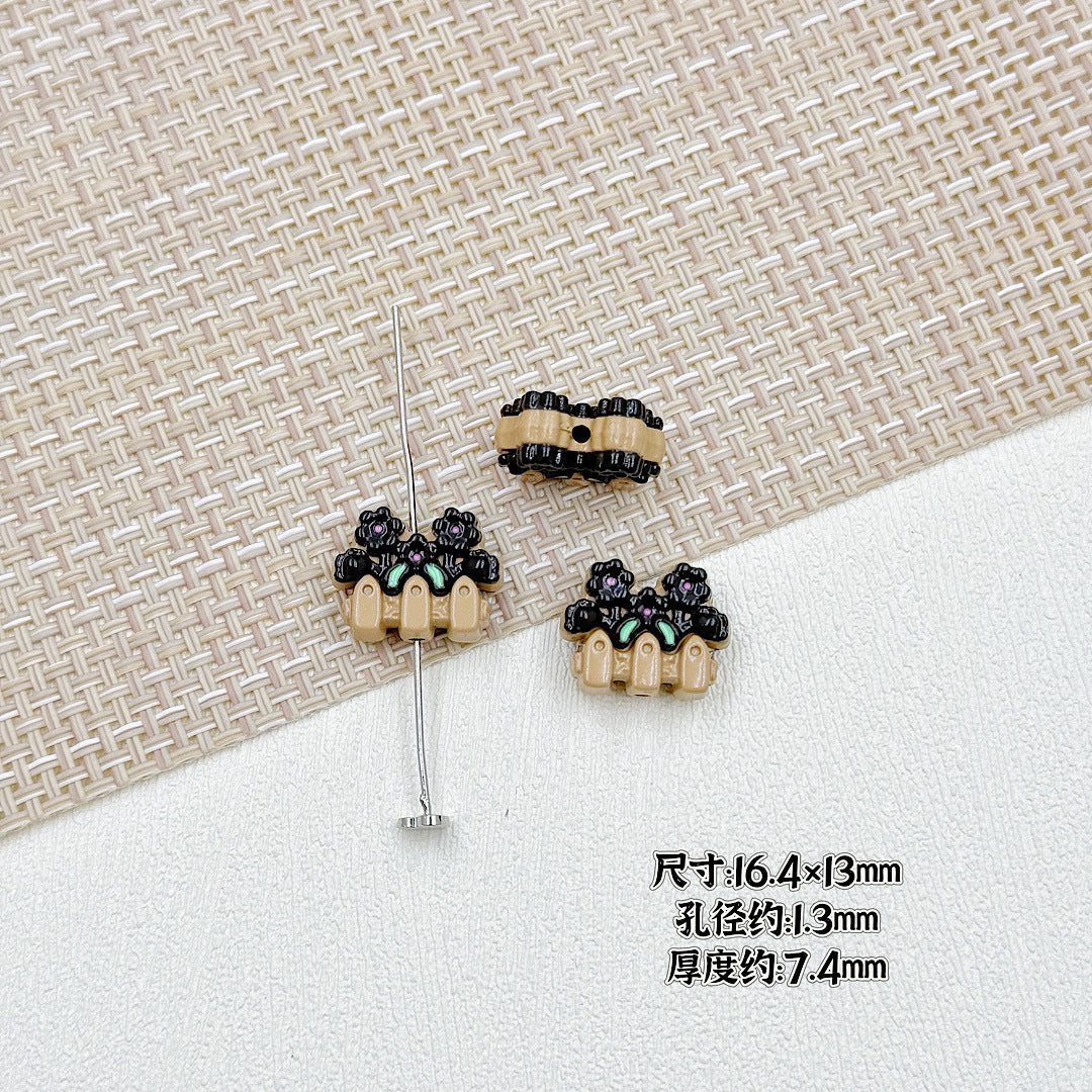 Flower Butterfly Metal Beads 16-20mm Baking Painted Glossy Finish 10pcs 11