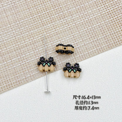 Flower Butterfly Metal Beads 16-20mm Baking Painted Glossy Finish 10pcs 11