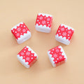 Baking Painted Christmas Square Acrylic Beads 15mm 10pcs 6