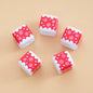 Baking Painted Christmas Square Acrylic Beads 15mm 10pcs 6