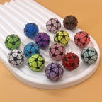 Football Patterned Rhinestone Bubblegum Beads 16mm 20mm 25pcs