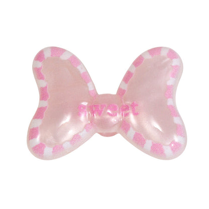 Sweet Polka Dotted Bow Acrylic Beads 29mm Colorful Mixed 10pcs 22