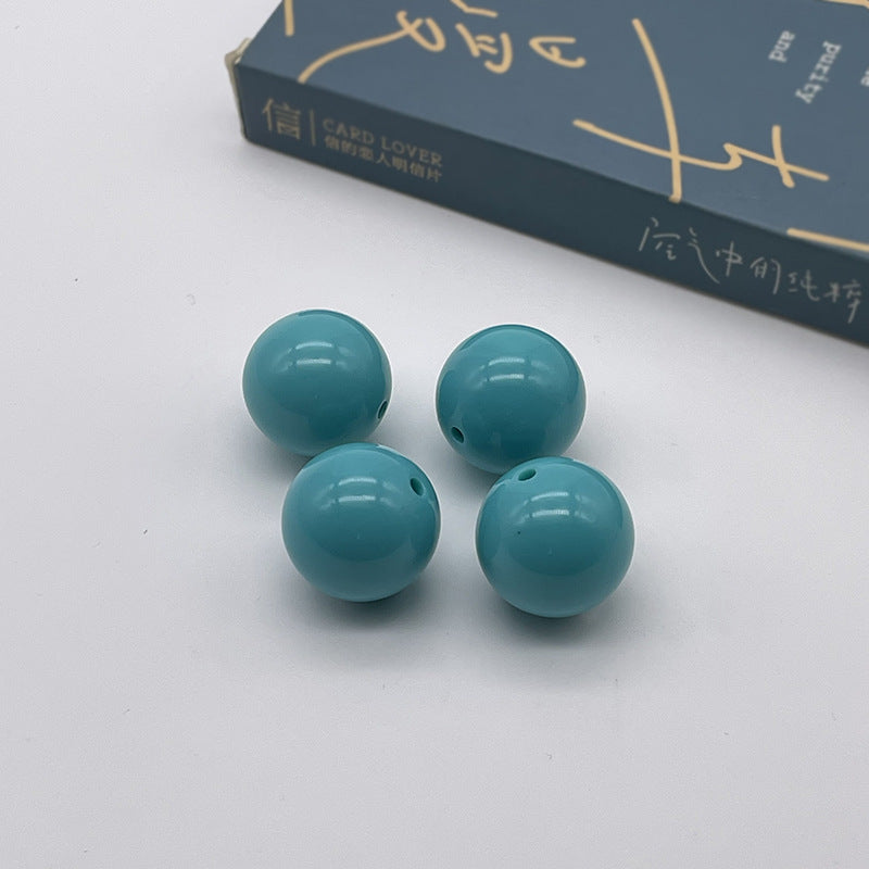 Opaque Bubblegum Beads 20mm Solid Color Glossy Mixed 113pcs 14