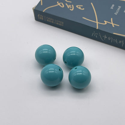 Opaque Bubblegum Beads 20mm Solid Color Glossy Mixed 113pcs 14