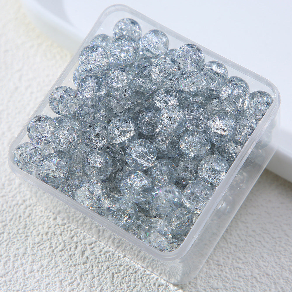 Gradient Crackle Round Glass Beads 10mm Vibrant Mixed Colors 60pcs 20