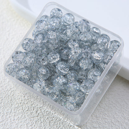 Gradient Crackle Round Glass Beads 10mm Vibrant Mixed Colors 60pcs 20