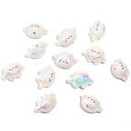Plated Dumpling Doll Acrylic Beads 27mm UV Rainbow Pastel 25pcs 5