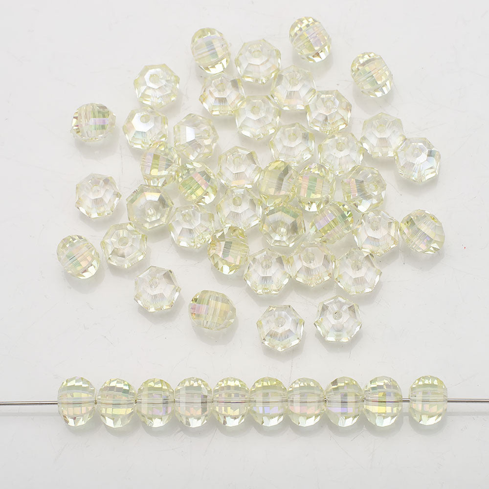 Glass Faceted Spacer Beads 8mm Plating Metallic Color 60pcs 27