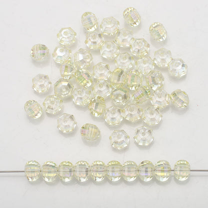 Glass Faceted Spacer Beads 8mm Plating Metallic Color 60pcs 27