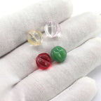 Pumpkin Glass Beads 10mm Imitation Jade Transparent Colors 20pcs