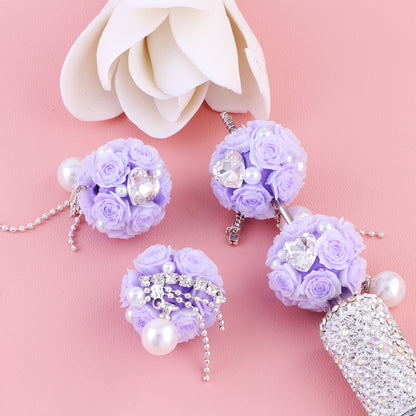 Flower Cluster Round Clay Beads 22mm Tassel Rose Gem 5pcs 16