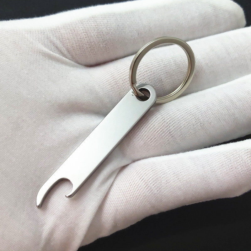 Stainless Steel Beer Bottle Opener Keychain Minimalist Design 6