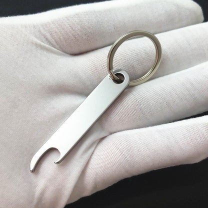 Stainless Steel Beer Bottle Opener Keychain Minimalist Design 6