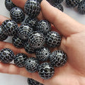 Halloween Printed Bubblegum Beads 20mm Spider Web Pumpkin Design 2