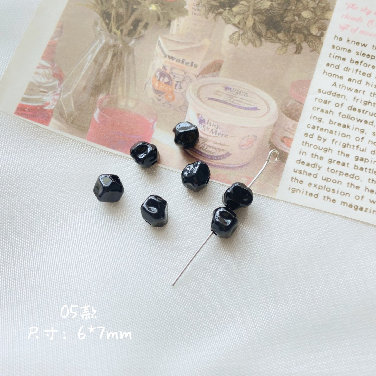 Silicone Focal Beads Sassy Barbie Style Baking Painted Alloy Black Pink 6