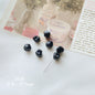 Silicone Focal Beads Sassy Barbie Style Baking Painted Alloy Black Pink 6