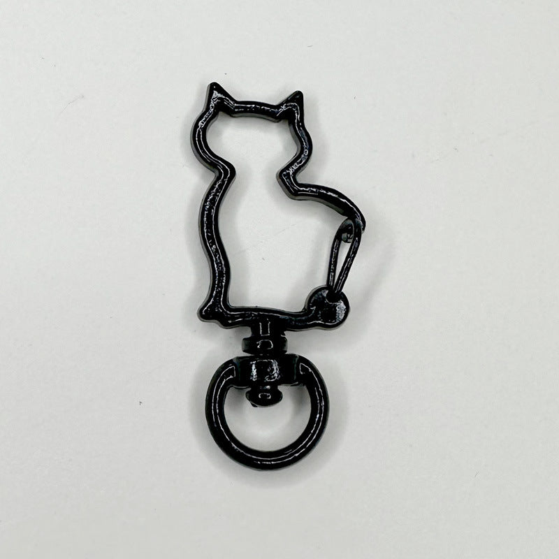 Zinc Alloy Kitten Shaped Colorful Buckle Keychain Clasps 20pcs 37mm 10