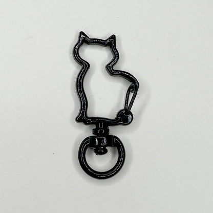 Zinc Alloy Kitten Shaped Colorful Buckle Keychain Clasps 20pcs 37mm 10