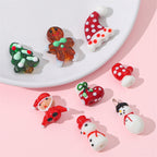Lampwork Glass Beads Hand Painted Christmas Theme Enamel 2pcs 2