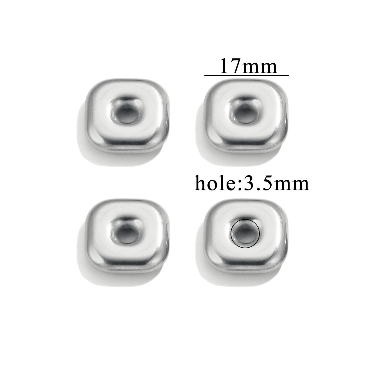 Stainless Steel Geometric Spacer Beads 5pcs 12