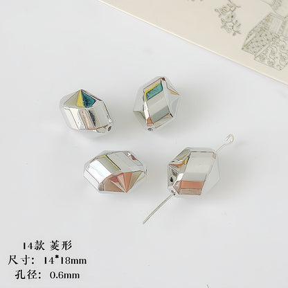 Christmas Tree Heart Acrylic Beads Silver Faceted CCB Plastic 14
