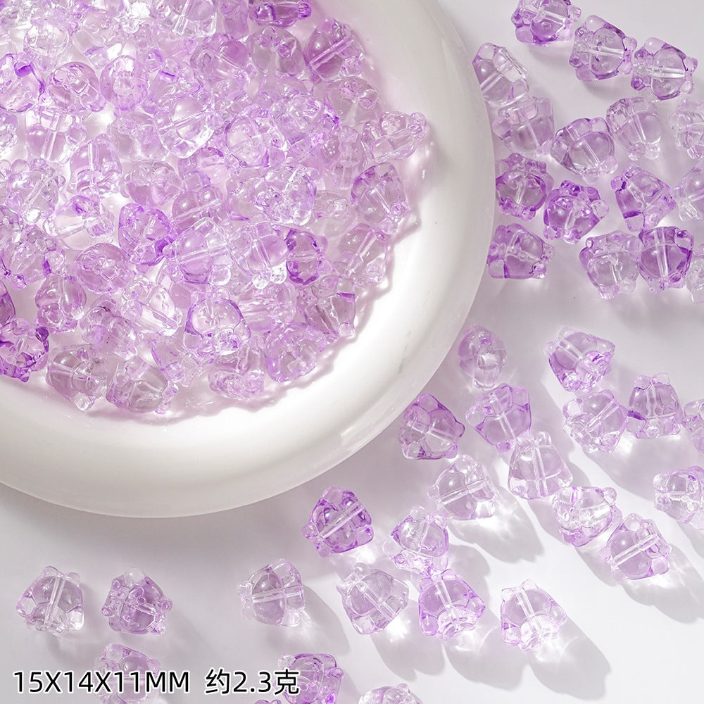 Clear Cartoon Cinnamorol Glass Beads 15mm Mixed Colors 50pcs 9